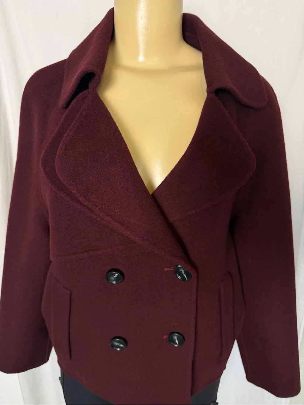 Belle & Bloom I'm Yours Wool Blend Peacoat Burgundy Small